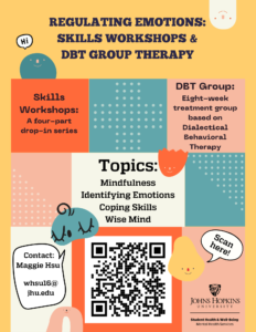 flyer for Regulating Emotions DBT Skills Workshops