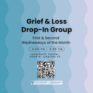 Flyer for grief & loss drop-in support group